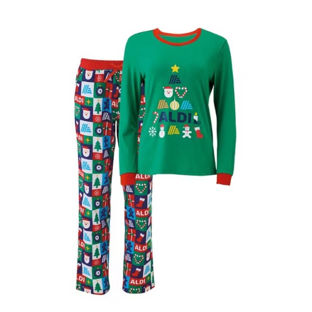 ALDI GEAR 2024 CHRISTMAS Tree Women's XL 2pc Holiday Pajama Set Ltd Ed A19